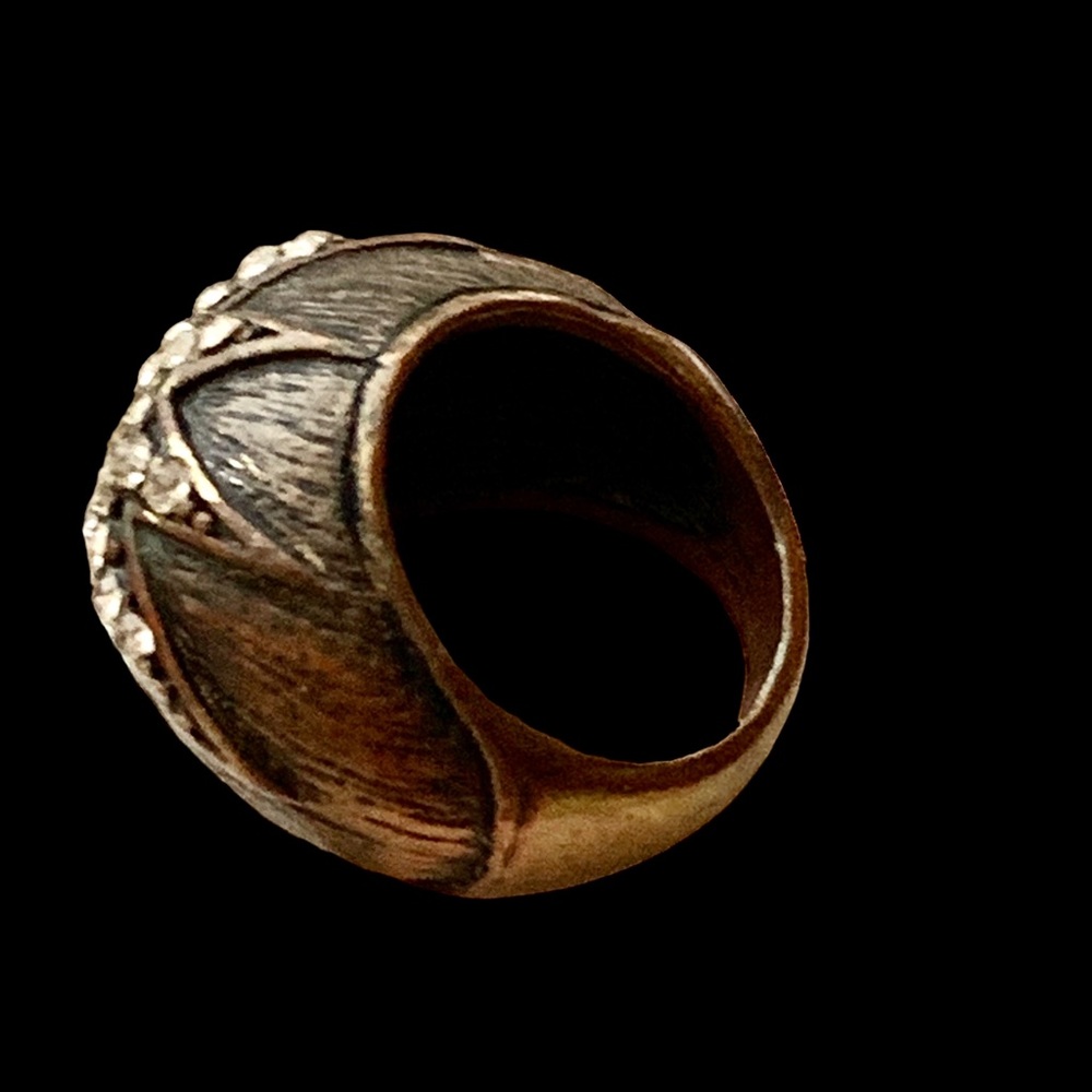 Unique Clear Crystal Star Woodland Brass Ring Unisex Mens Jewelry Women’s Ring - Picture 8 of 11